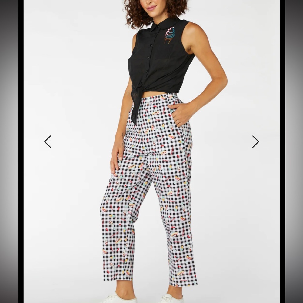 🍦Dangerfield Revival “All You Need is Ice Cream” Gingham Pants🍦high waisted